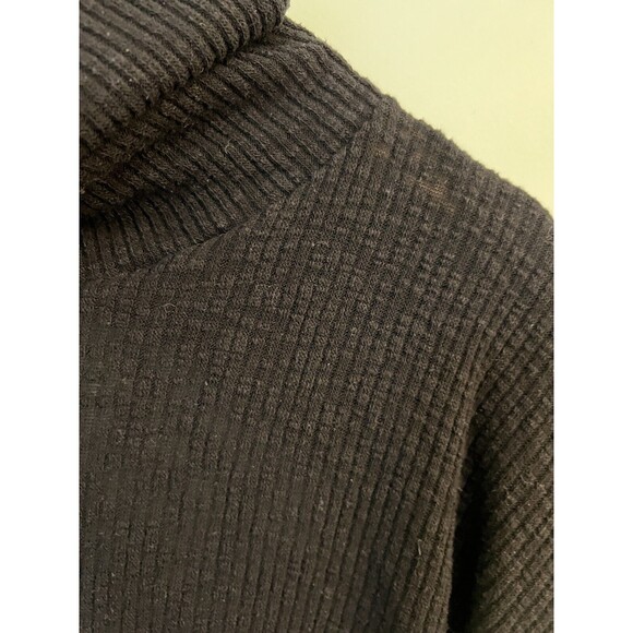 Free People Small FP Beach Boho Black Sweater Cowl Neck Light Poncho Shawl Wrap - Picture 2 of 8